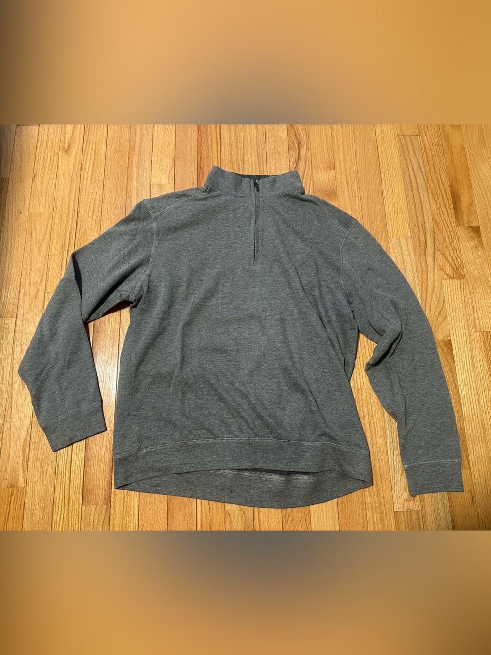 Port Authority Men's Grey Quarter-Zip Sweater Size Large
